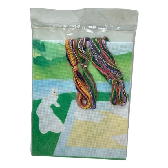 Something Special Vintage Needlepoint Kit Picnic Scene Counted Cross 1987 Sealed - Picture 2 of 4